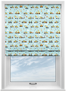 Tool Time, Light Blue - Twist&Fit Roman Blind